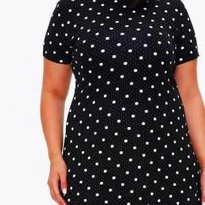 Plus Size Forever 21 Polka Dot Mock Neck Dress